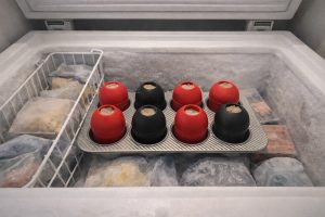 Frozen Kongs in Muffin Tin